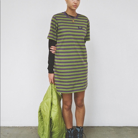 SOLD Stüssy Green and Purple Murray Dress - Picture 4 of 6